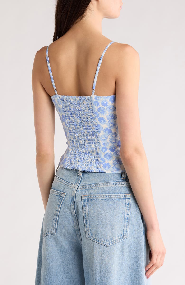 Reformation Overland Silk Camisole, Alternate, color, Blue Daisy