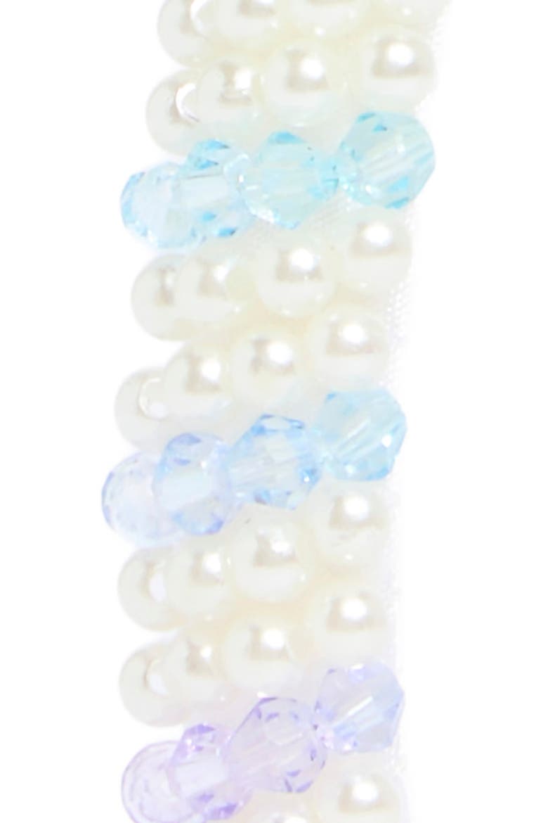 Kids' Faux Pearl & Bead Headband, Alternate, color, PINK PALE MULTI
