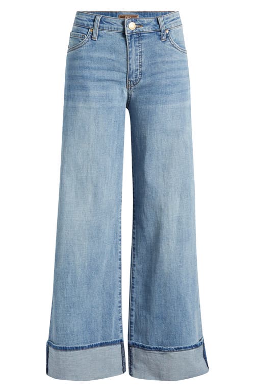 Kut From The Kloth Meg Fab Ab High Waist Cuffed Hem Wide Leg Jeans In Charming Blue