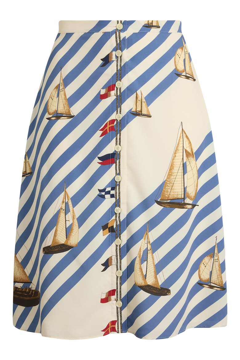 Sailboat Stripe Midi Skirt, Alternate, color, CREAM/ MULTI