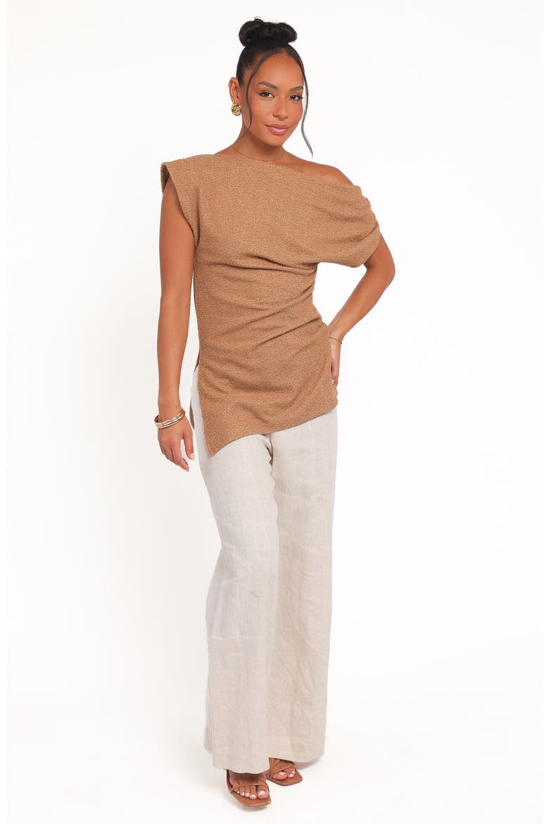 Selma One Shoulder Knit Top, Alternate, color, BROWN