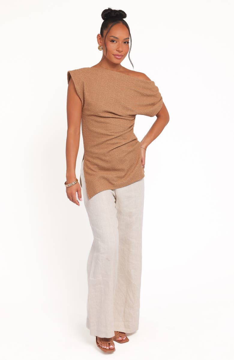 Petal & Pup Selma One Shoulder Knit Top, Alternate, color, Brown