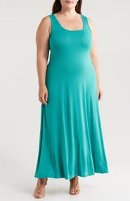 24seven Comfort Apparel Stretch A-Line Tank Dress