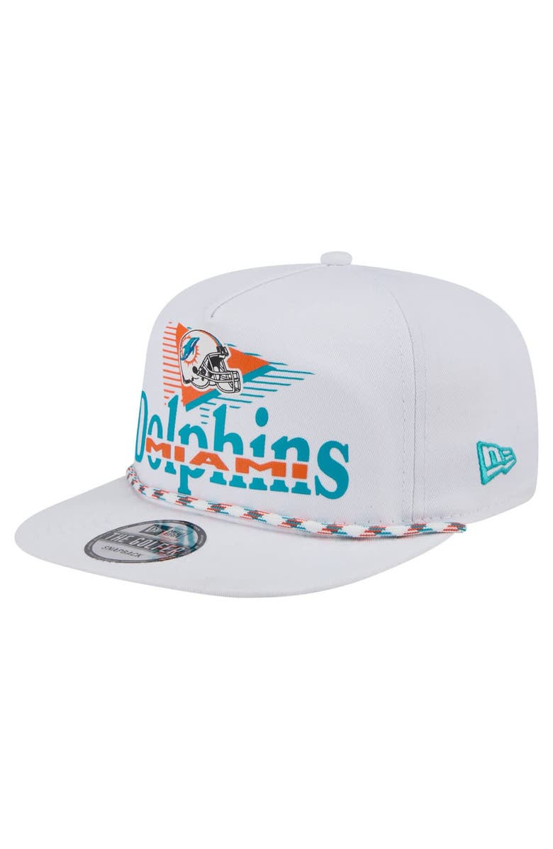 New Era Men's New Era White Miami Dolphins Collide Golfer Snapback Hat, Main, color, 