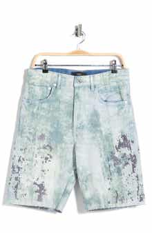 PURPLE BRAND Embroidered Camo Denim Shorts