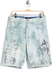 PURPLE BRAND Embroidered Camo Denim Shorts