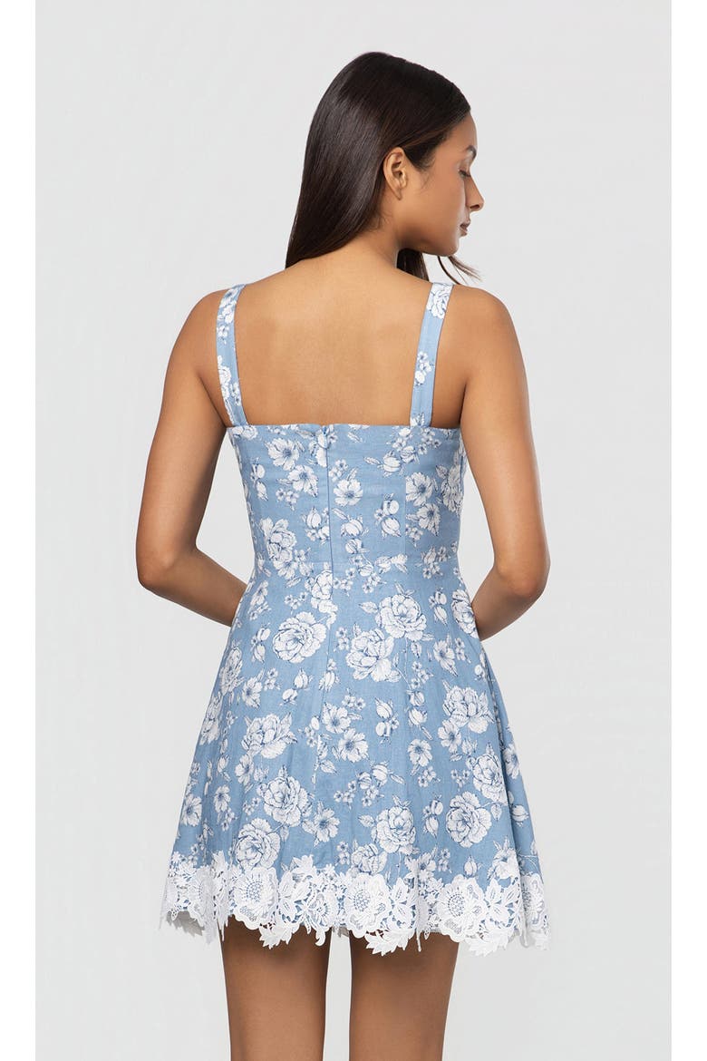 Ivy Floral Linen Dress, Alternate, color, Heritage Toile Bl/Wh