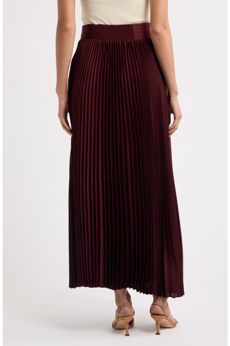 Ayla Pleated Maxi Skirt, Alternate, color, NOIR BERRY
