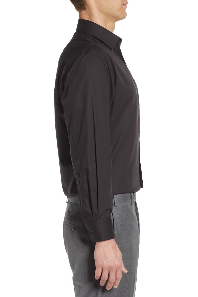 Men's Shop Classic Fit Non-Iron Solid Dress Shirt, Alternate, color, BLACK