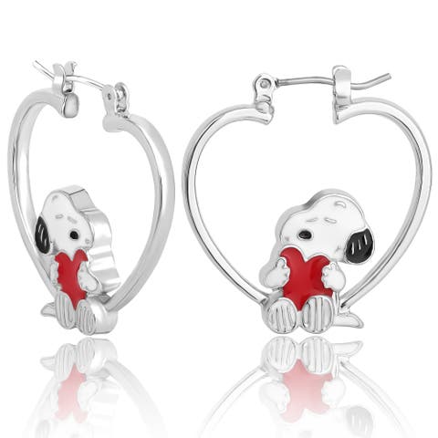 Snoopy Heart Hoop Earrings