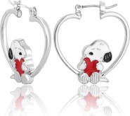 PEANUTS Snoopy Heart Hoop Earrings