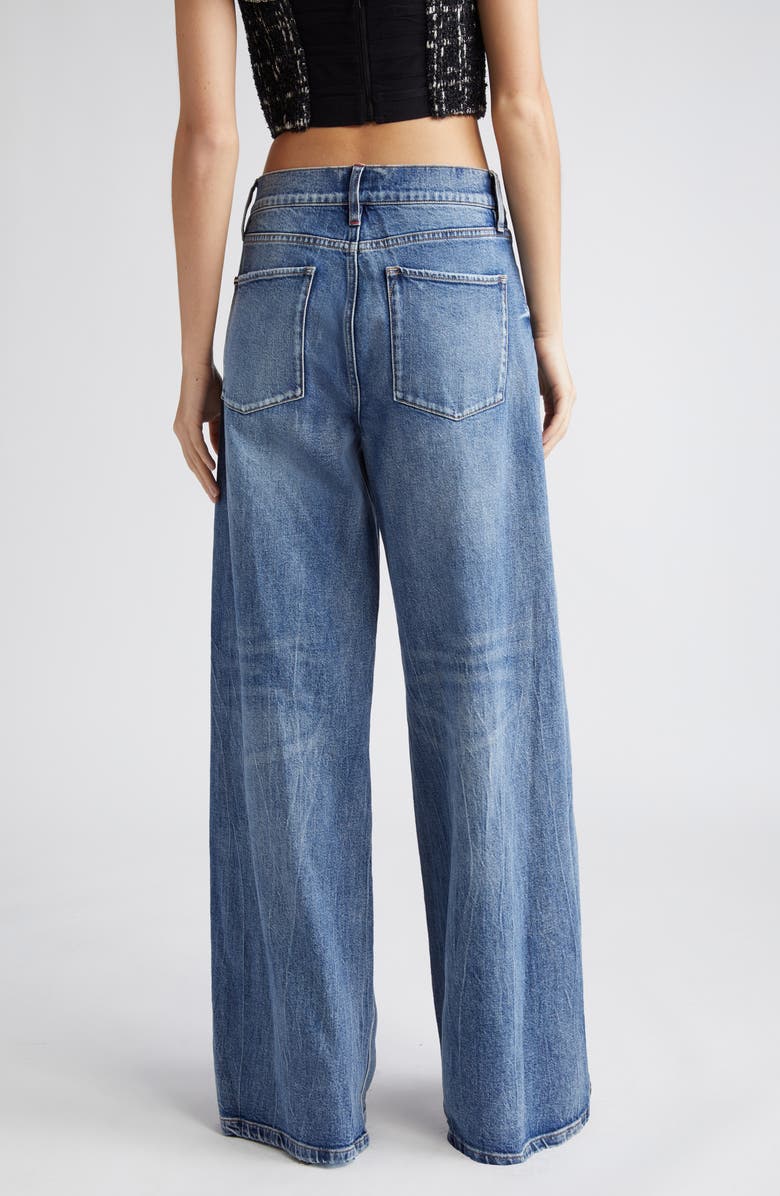 Alice + Olivia Trish Mid Waist Baggy Jeans, Alternate, color, Brooklyn Blue