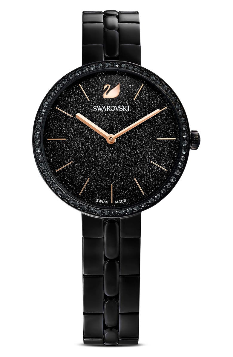 Swarovski Cosmopolitan Bracelet Watch, 40mm, Main, color, Black