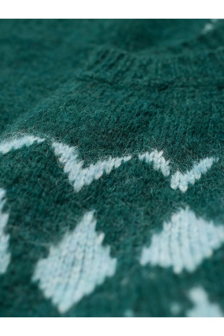 Lofty Diamond Yoke Sweater, Alternate, color, Bottle Green