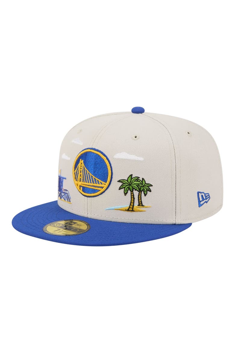 Men's New Era  Tan/Royal Golden State Warriors Localized City Icon 59FIFTY Fitted Hat, Main, color, Tan