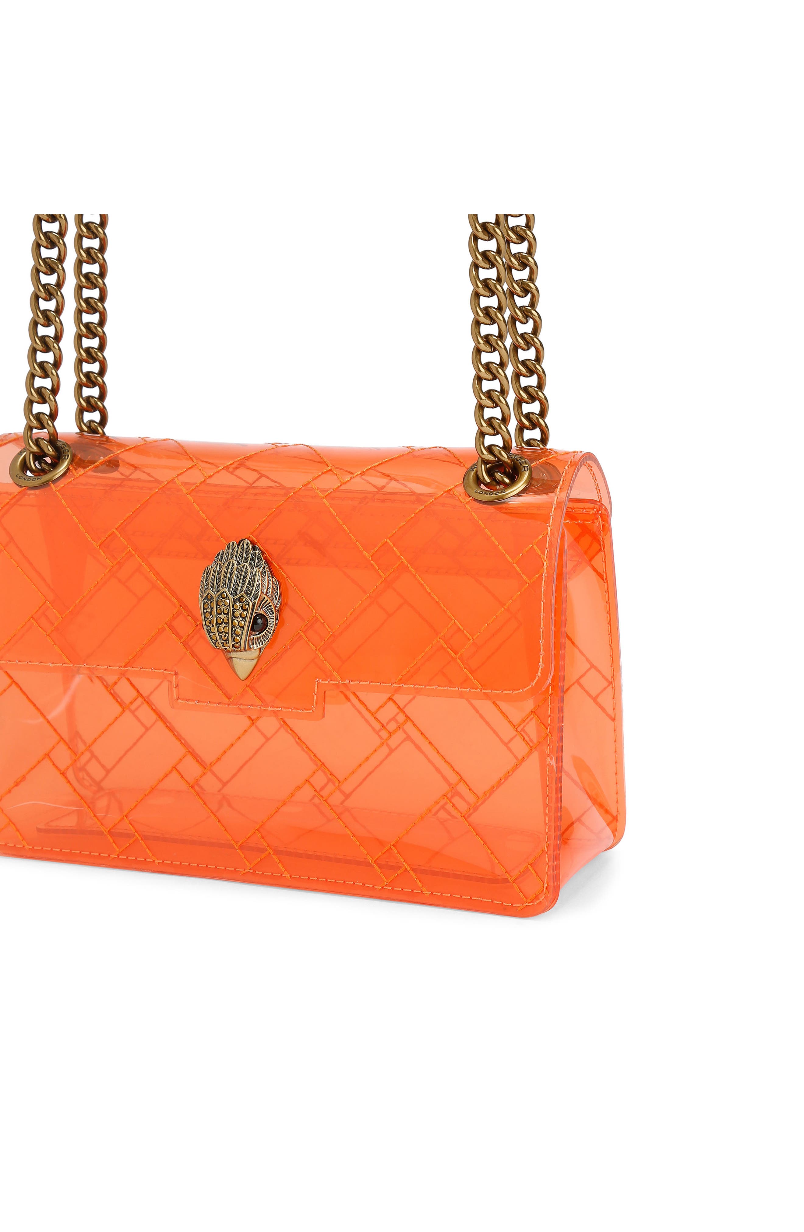 Kurt Geiger London Mini Kensington Vinyl Crossbody Bag, Alternate, color, Orange