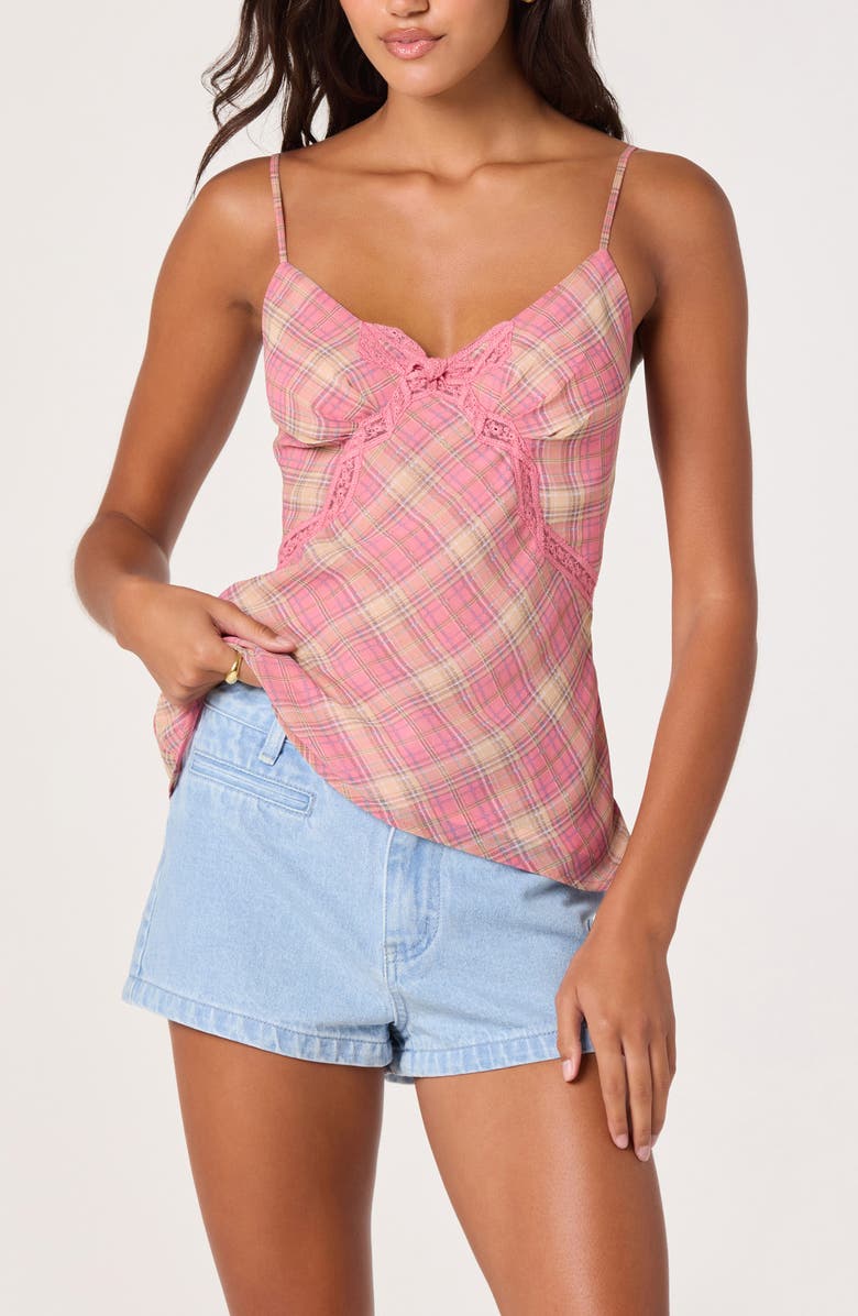 ASTR the Label Kirsten Plaid Tank, Alternate, color, Pink Plaid