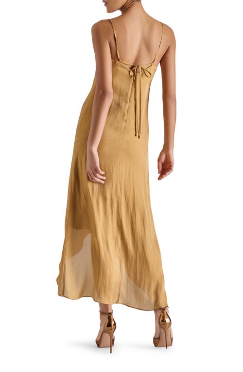 Steve Madden Elana Ruffle Crinkle Maxi Slipdress In Neutral