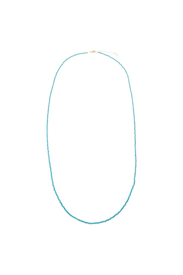 Semi Precious Turquoise Beaded Chain Necklace 36", Main, color, Turquoise - 36 Inch