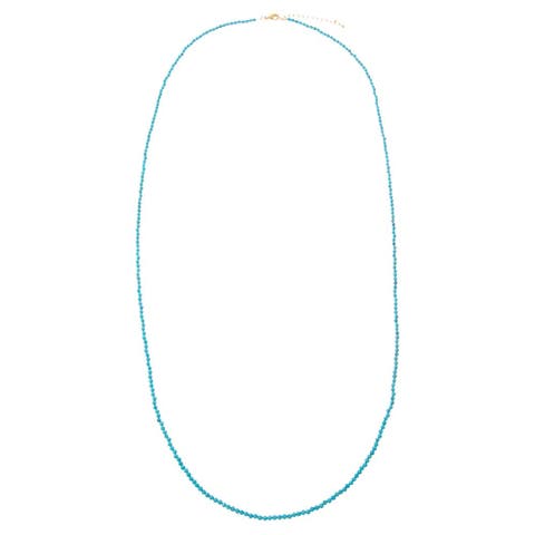 Semi Precious Turquoise Beaded Chain Necklace 36"