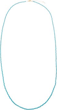 BY ADINA EDEN Semi Precious Turquoise Beaded Chain Necklace 36"