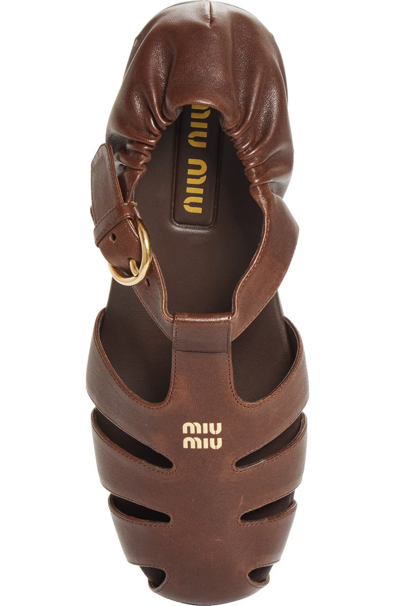 Miu Miu Ruches Fisherman Sandal, Alternate, color,