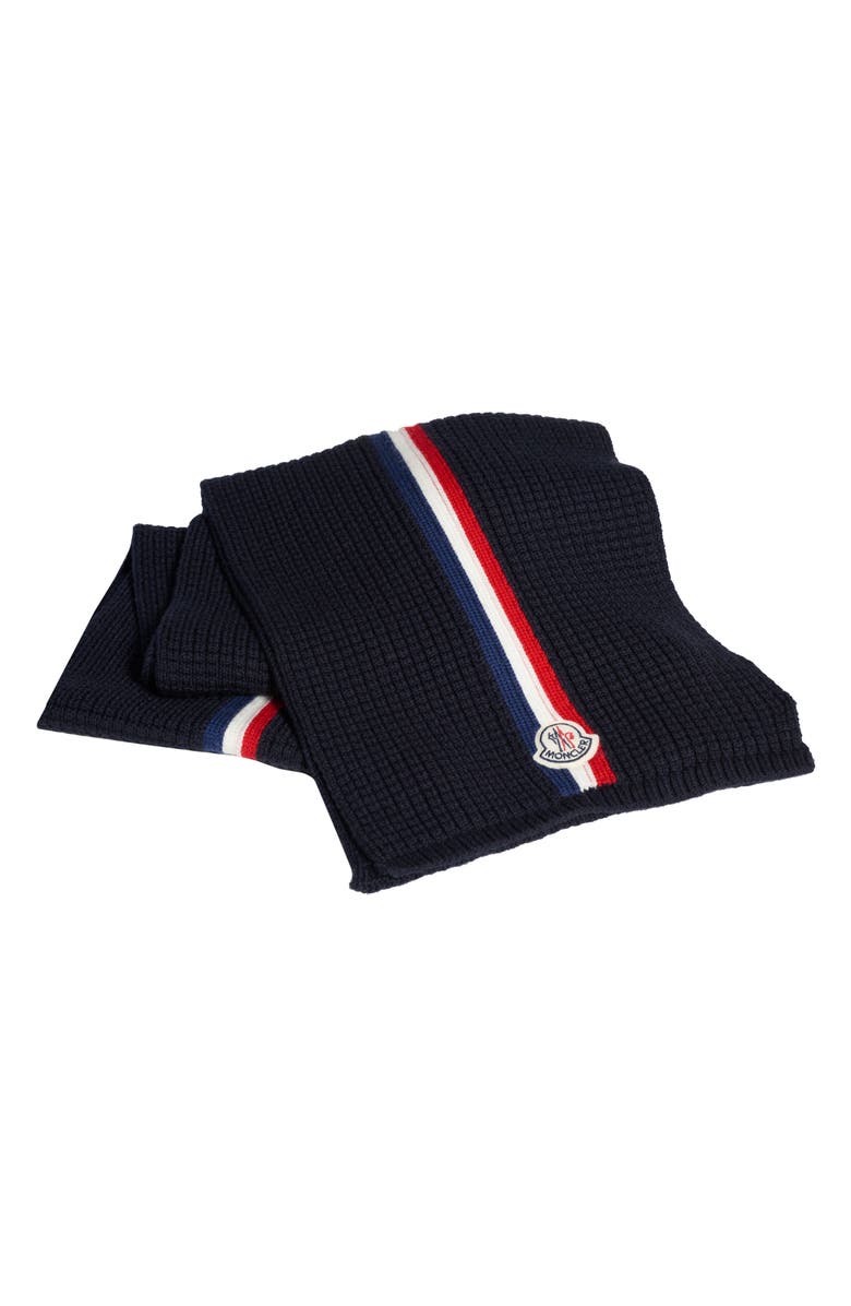 Moncler Stripe Wool Scarf, Main, color,