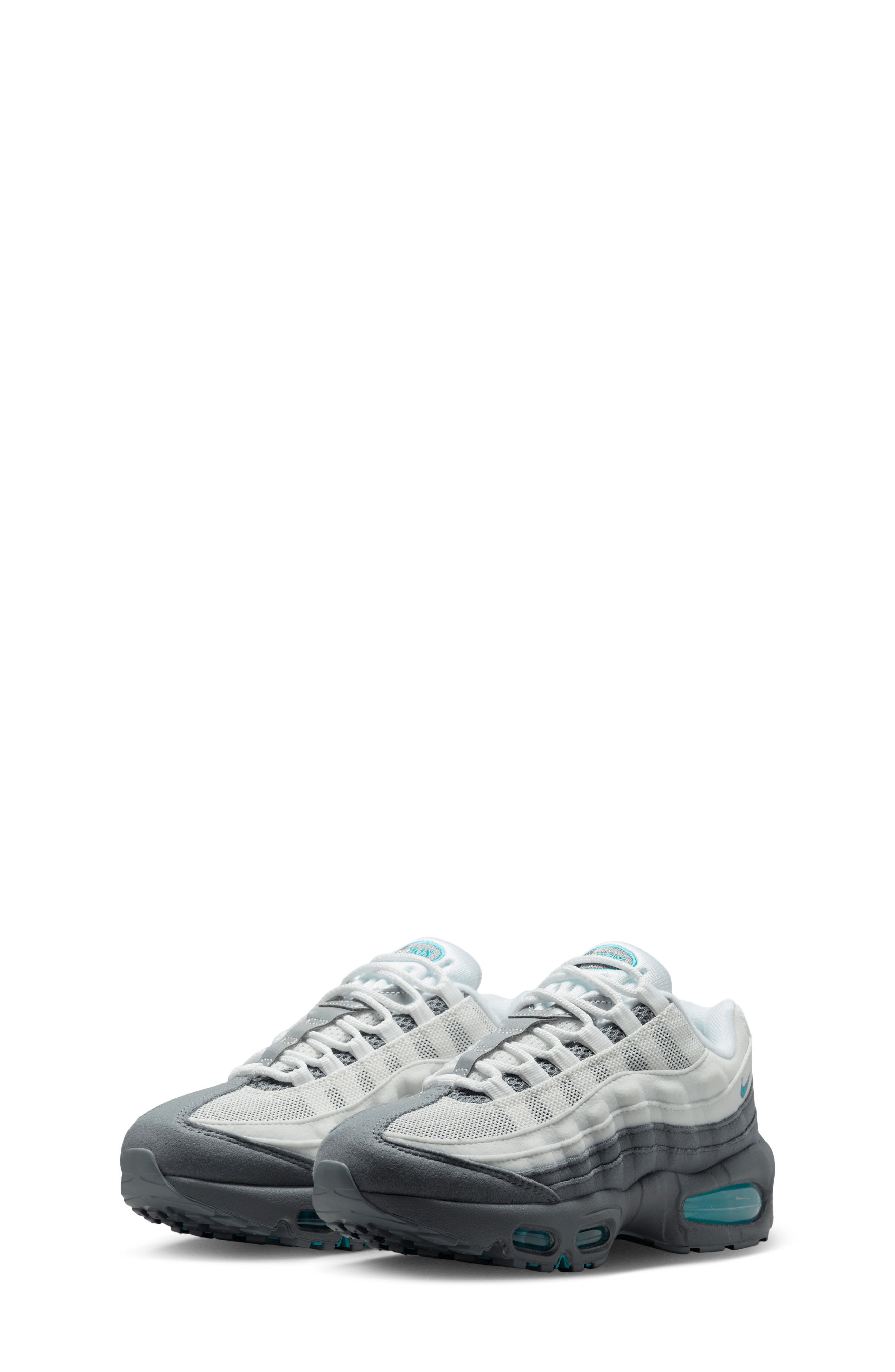 Kids' Air Max 95 Sneaker, Main, color, WHITE/GREY/SMOKE/CACTUS