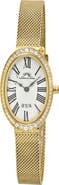 PORSAMO BLEU Women's Eloise Oval Guilloche Dial Topaz Stainless Steel Watch