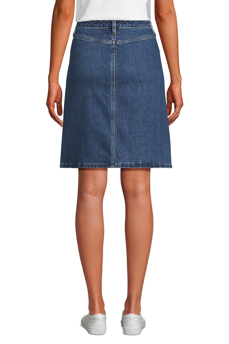 Soft Denim Mid Rise Button Through Mini Skirt, Alternate, color, Indigo Tide Blue