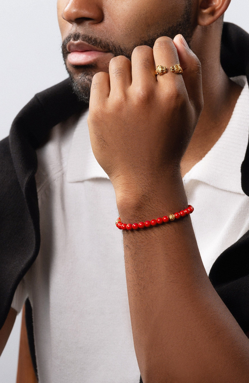 Nialaya Jade Bracelet In Burgundy