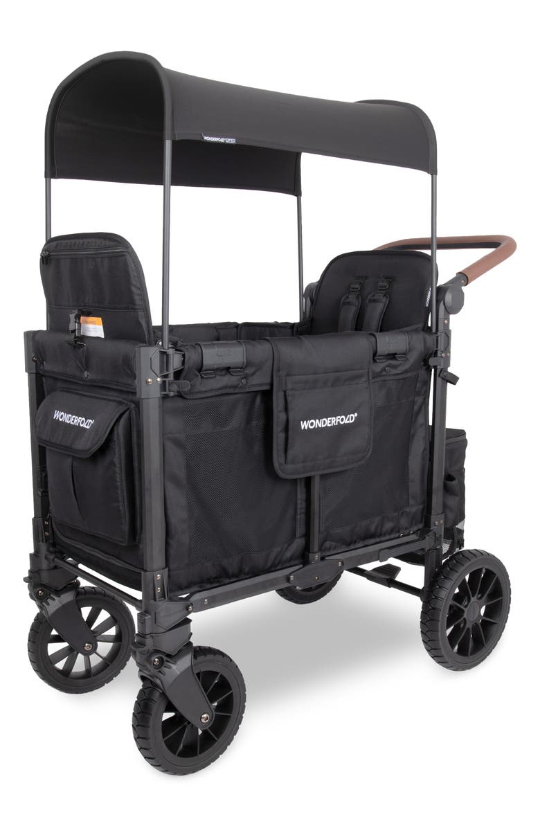 WonderFold W2 Luxe Pro 2-Passenger Multifunctional Stroller Wagon, Main, color, Black