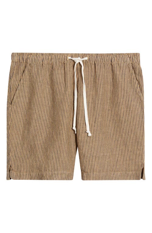 Alex Crane  Bo Linen Drawstring Shorts In Overdye Chai