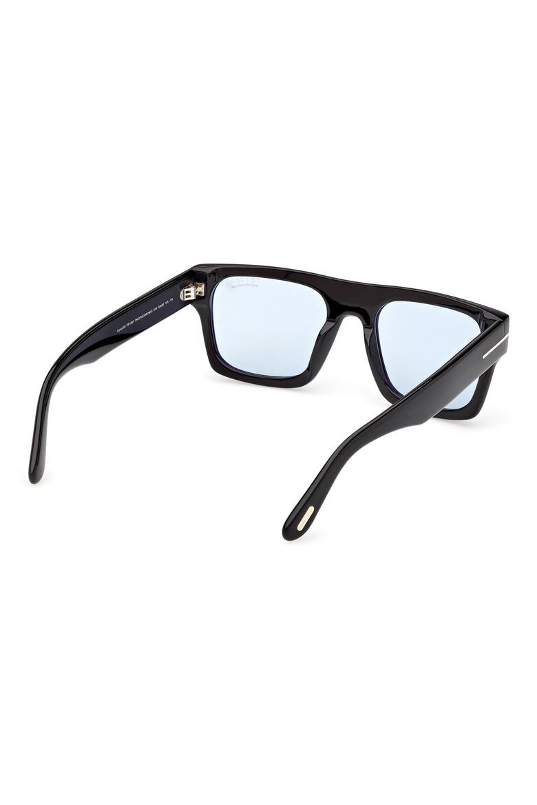Cyrus 53mm Square Sunglasses, Alternate, color, SHINY BLACK / BLUE