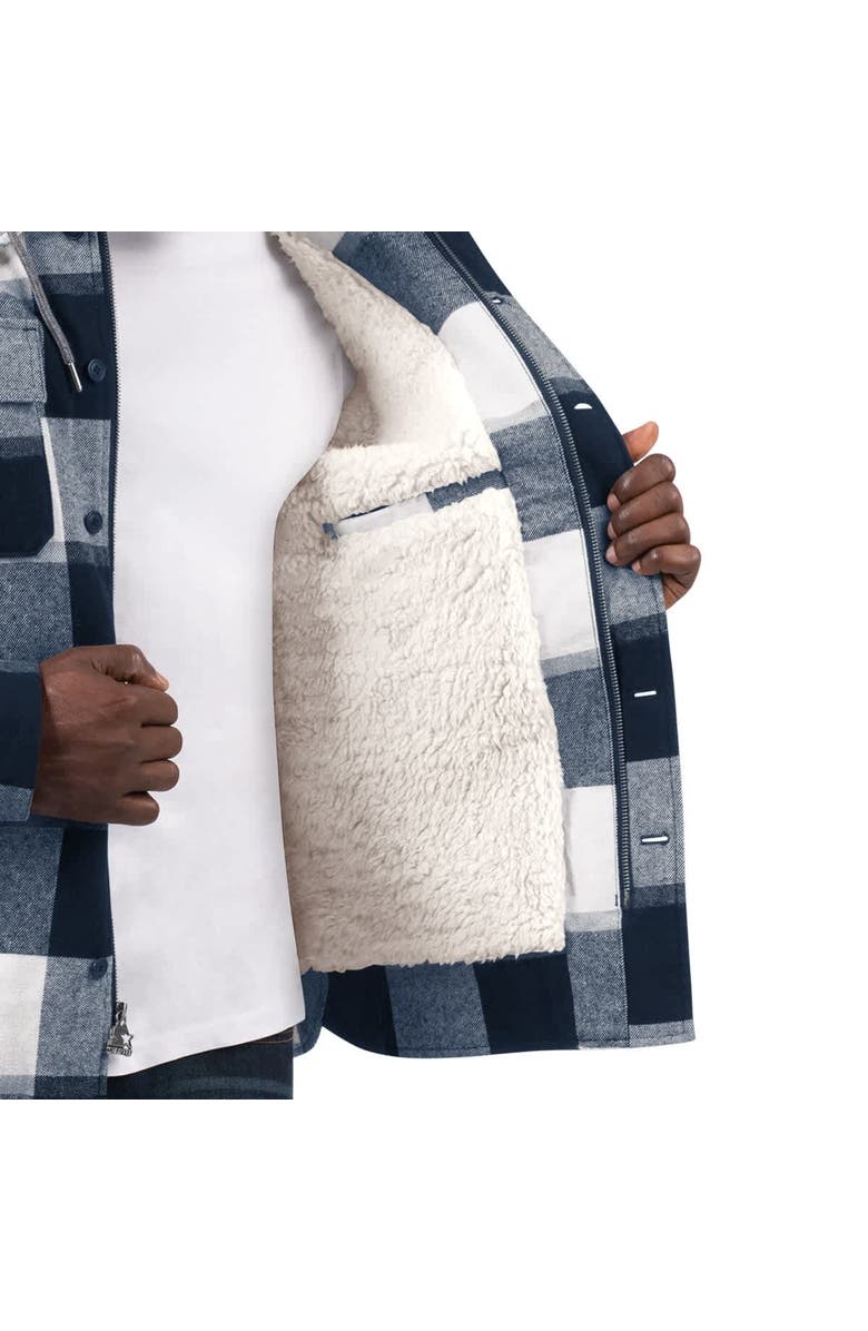 STARTER Men's Starter Navy New York Yankees Plaid Full-Zip Hoodie Jacket, Alternate, color,