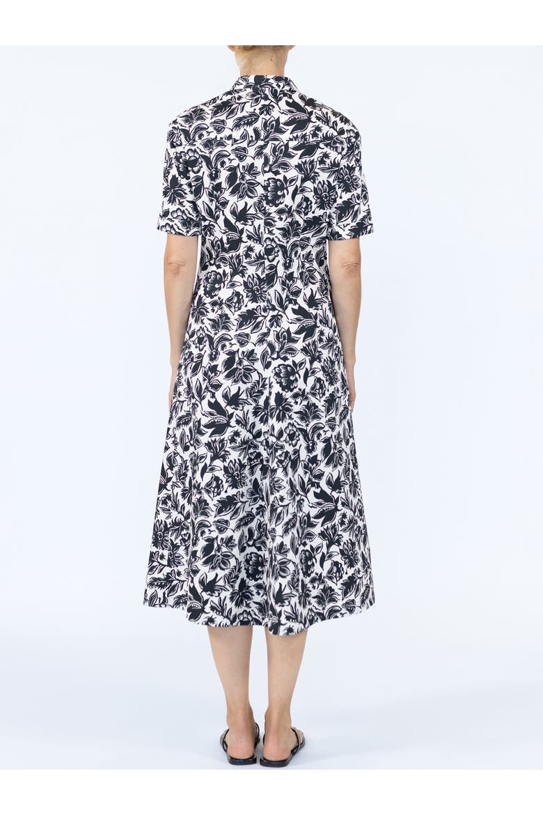 Noor Short sleeve shirtdress Flora, Alternate, color, Black/White