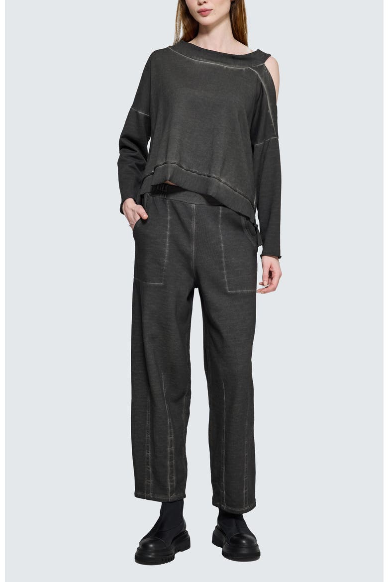 Tara Sculpted Tapered Pants, Alternate, color, Misty Black