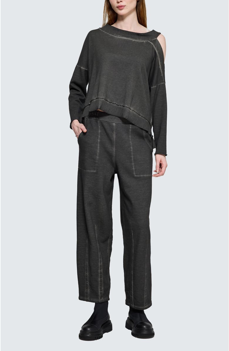 LUUKAA Tara Sculpted Tapered Pants, Alternate, color, Misty Black