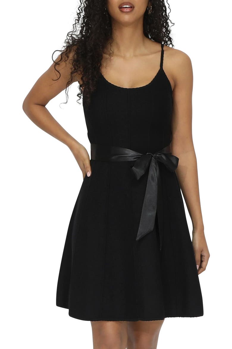 Love Her Madly Knit Fit and Flare Dress, Alternate, color, BLACK