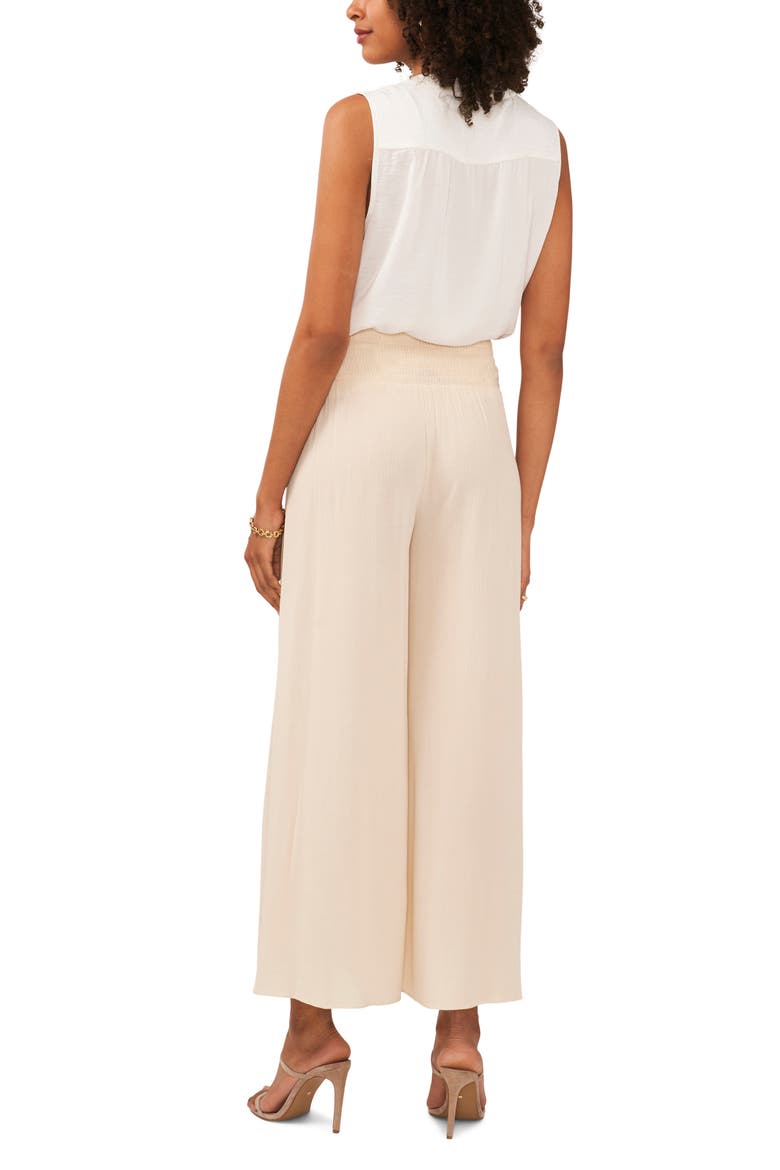 Smocked Crop Wide Leg Pants, Alternate, color, BIRCH
