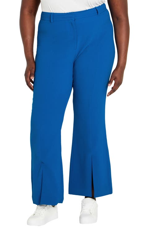 Kiana Split Hem High Waist Flare Pants (Plus)