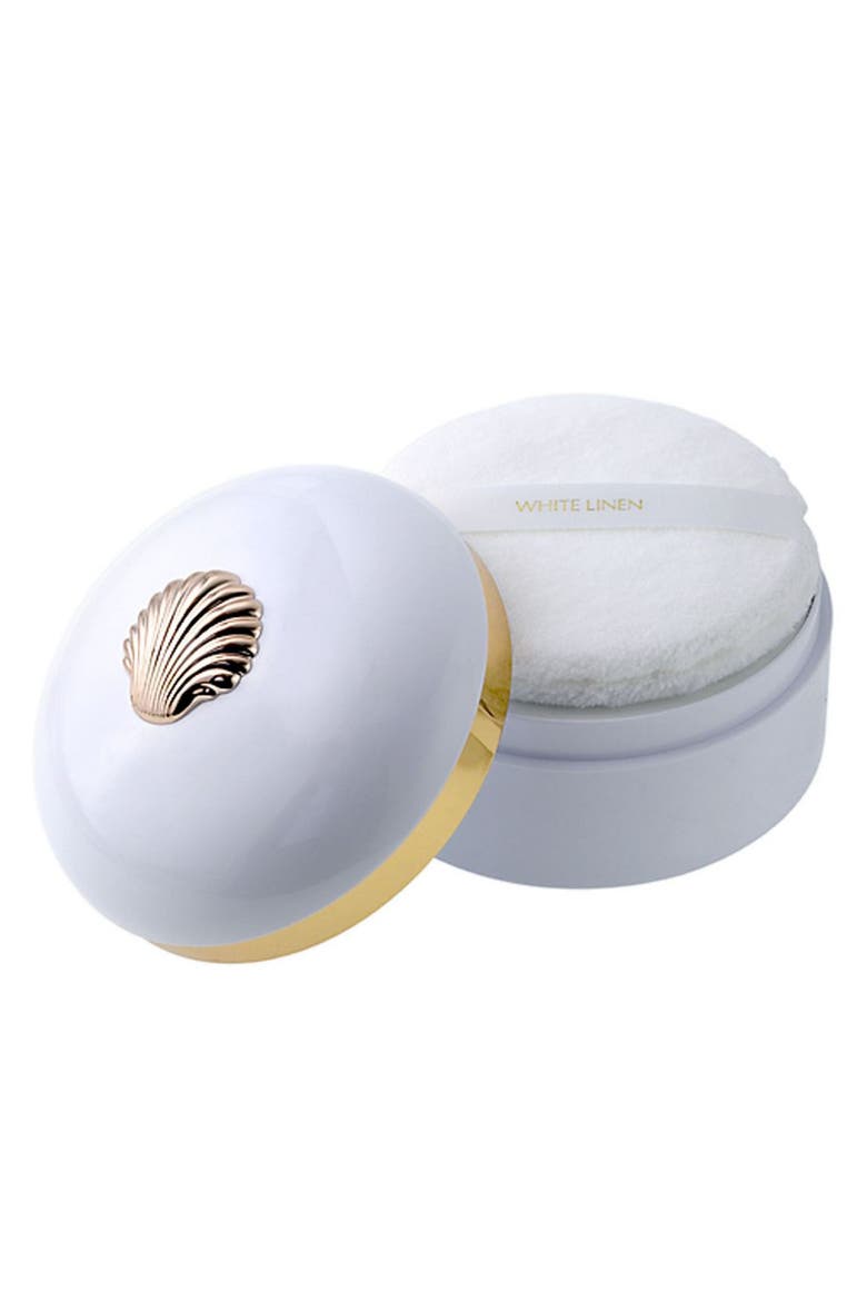 White Linen Perfumed Body Powder with Puff, Main, color, NO COLOR