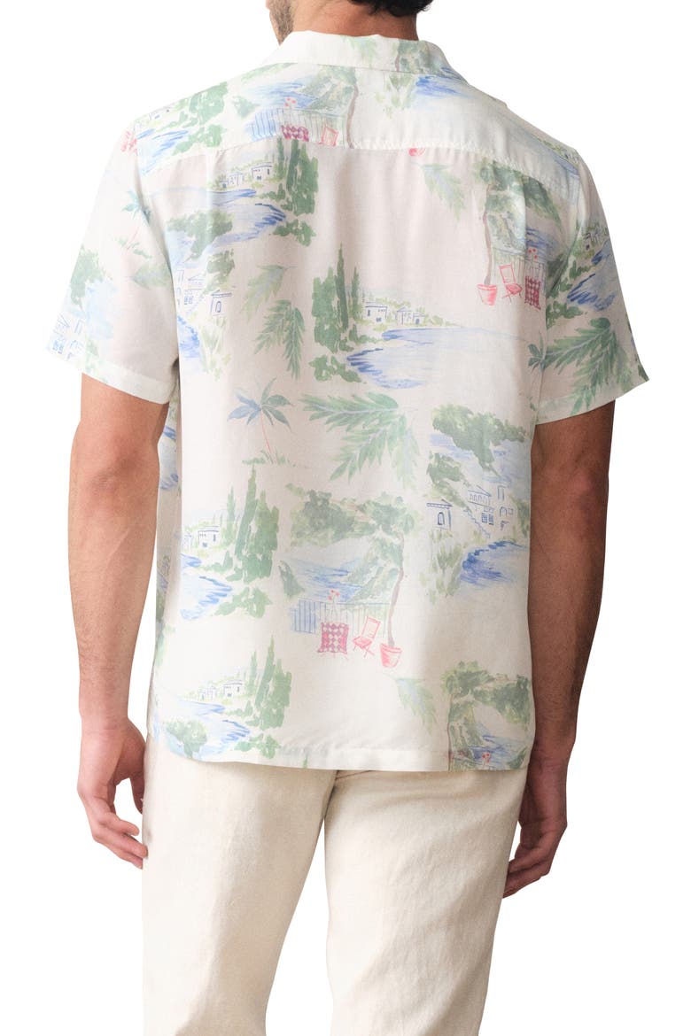 Luzio Resort Print Camp Shirt, Alternate, color, MEDITERRANEAN COASTLINE PRINT