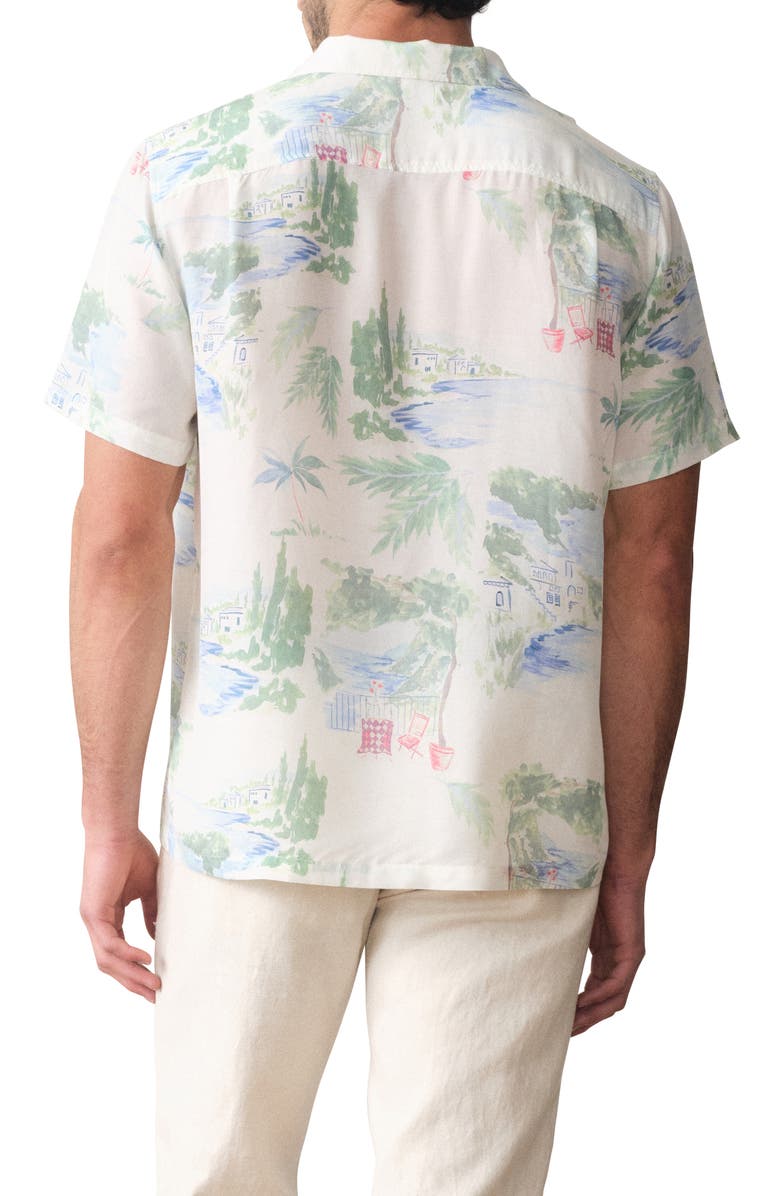 Marine Layer Luzio Resort Print Camp Shirt, Alternate, color, Mediterranean Coastline Print