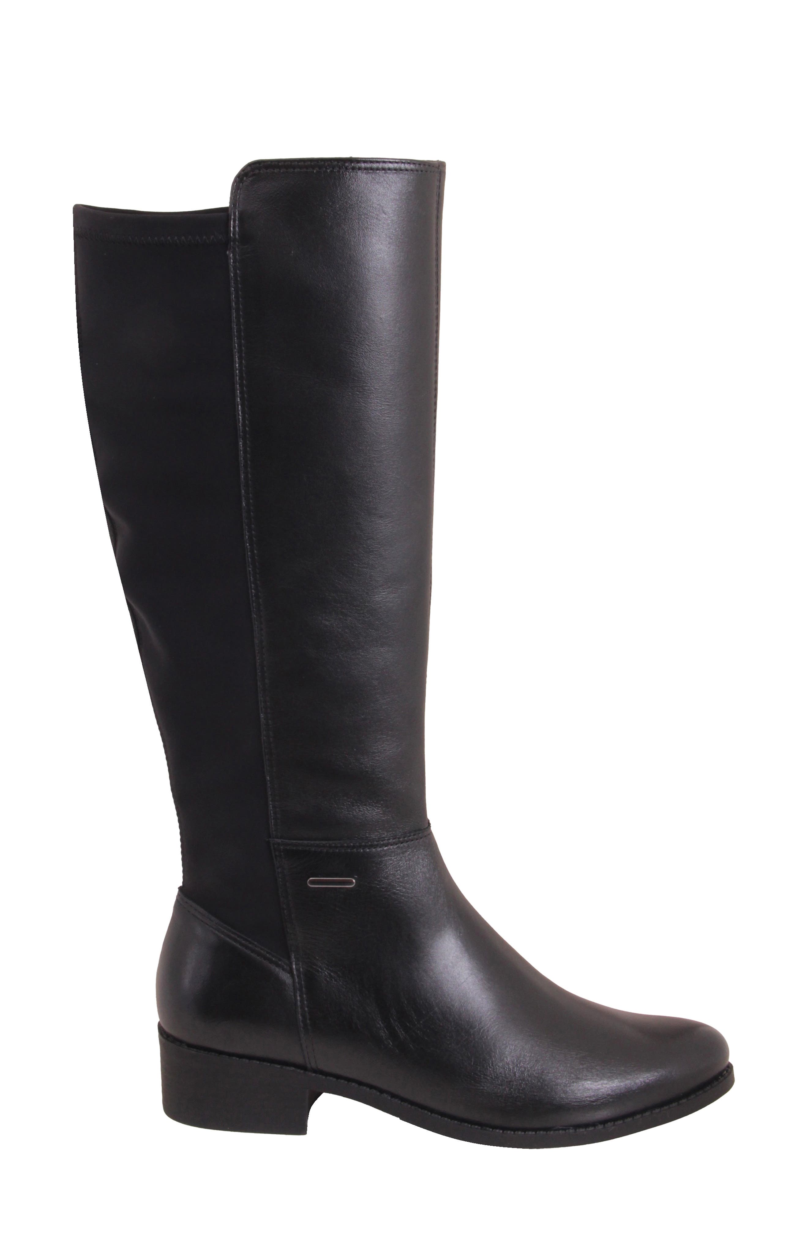 Oliver Leather Knee High Boot, Alternate, color, BLACK