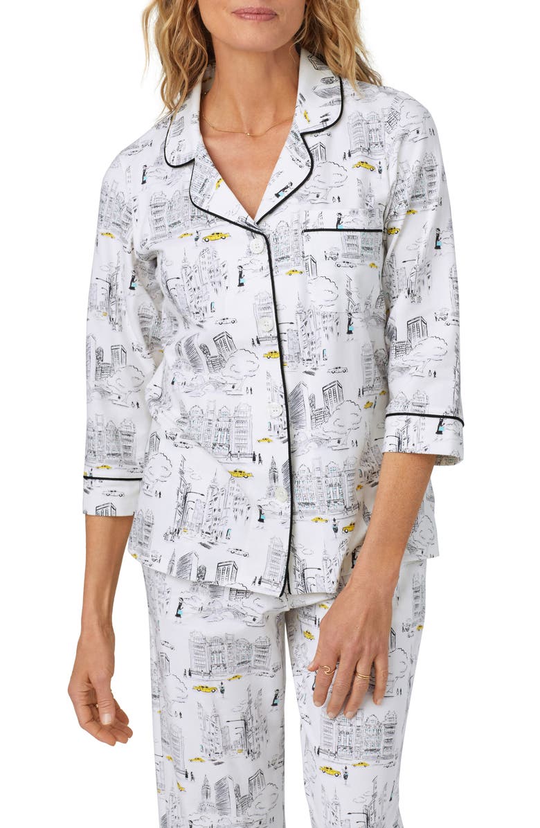 BedHead Pajamas Print Jersey Crop Pajamas, Alternate, color, 