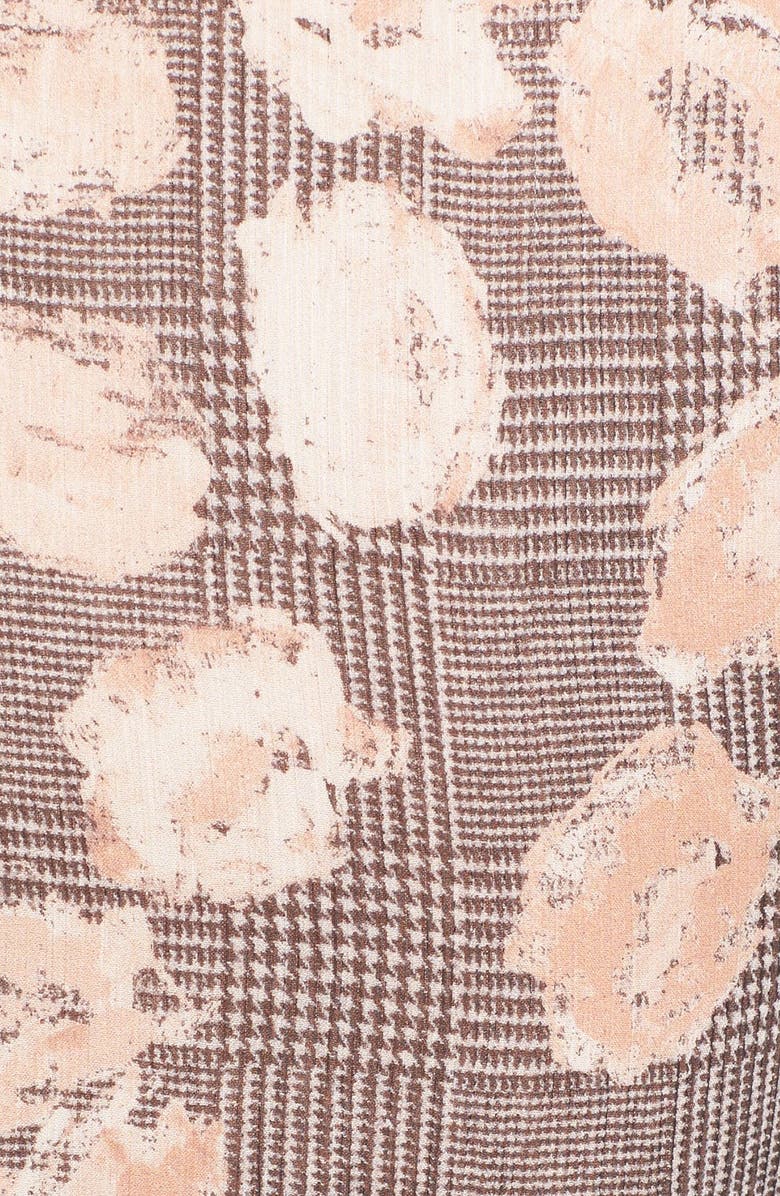 JASON WU Floral & Glen Plaid Silk Chiffon Tiered Dress, Alternate, color, 