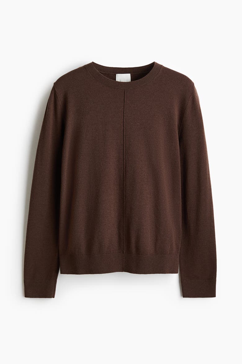 Fine-Knit Sweater, Alternate, color, Dark brown