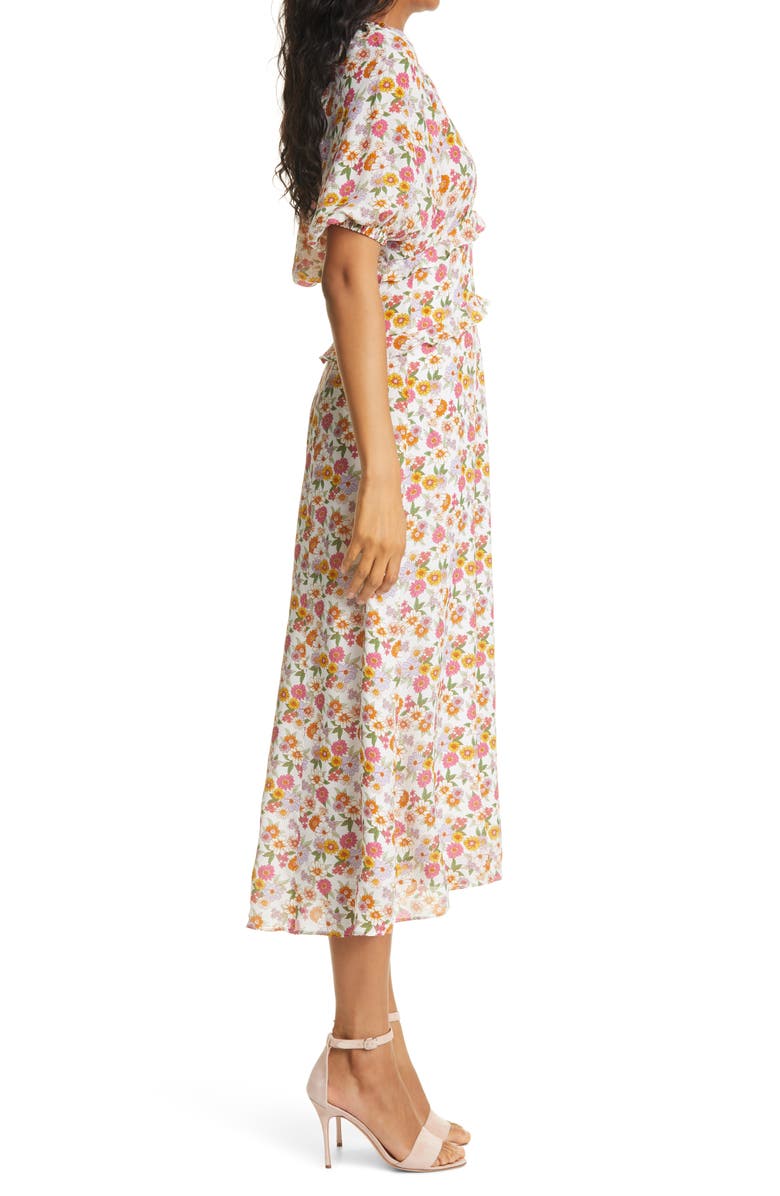 Nicole Miller Sunshine Paradise Floral Midi Dress, Alternate, color, 
