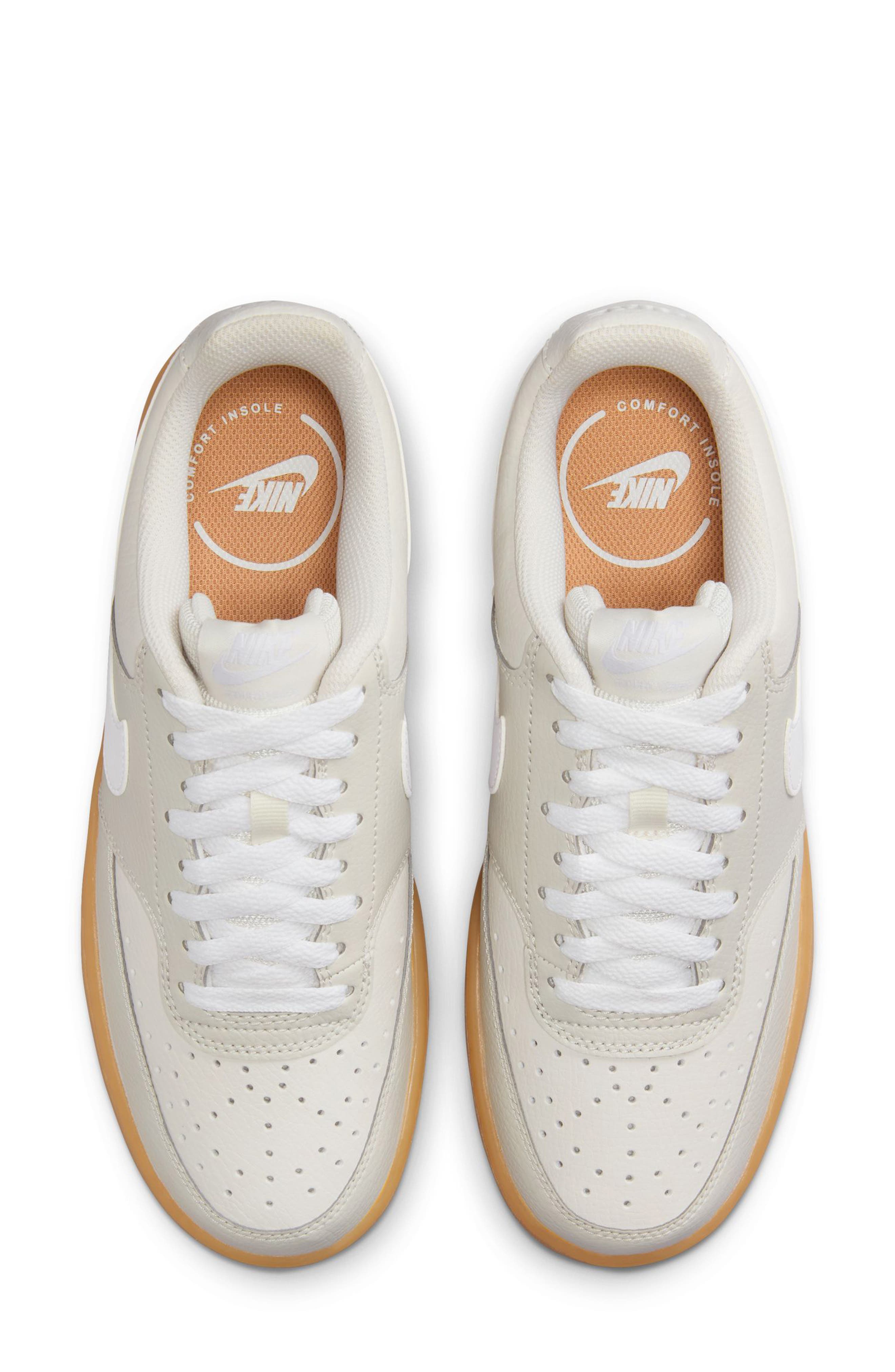 Nike Court Vision Low Sneaker, Alternate, color, Light Bone/ White/ Yellow